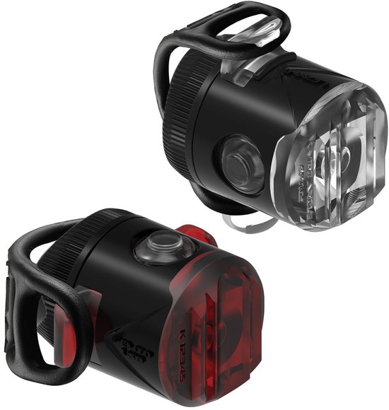 Lezyne Femto USB Drive Set - Fietslampjes Micro-USB Oplaadbaar - Fietsverlichting Set - Voor- en Achterlicht Fiets - Veiligheidslampjes - 4 knipperstanden - 2 Stuks - Zwart