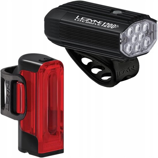 Lezyne LED Set Lite Drive 1200+ & Strip Drive Pro 400+ Fietsverlichting