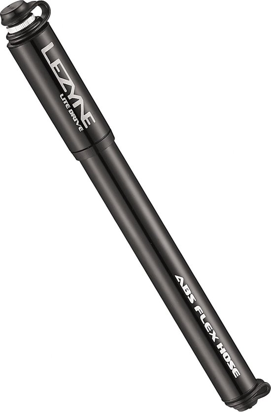 Lezyne Lite Drive - Lichtgewicht handpomp - Presta en Schrader ventielen - ABS Flex Hose - CNC Aluminium - Maat M - Zwart van Lezyne
