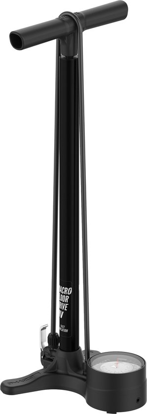 Lezyne Macro HV Floor Drive DV - Hoge druk fietspomp - Fietspomp met analoge drukmeter - Presta en Schrader ventielen - Staal - Zwart