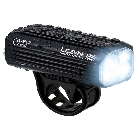 Lezyne Mega Drive 1800i - Fietsverlichting Voorlicht - Micro-USB Oplaadbare fietslamp - LED Voorlamp Fiets - Auto Day/Night Sensor - Smart Connect Technology - 1800 Lumen - Waterdicht - Zwart