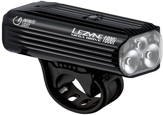 Lezyne Mega Drive 1800i Loaded Pro Kit - Fietsverlichting Set - LED fietslampen - Micro-USB Oplaadbaar - Waterdicht Fietslicht - LED Mega Drive 1800i en KTV Pro Smart - Infinite Light Power Pack - Zwart