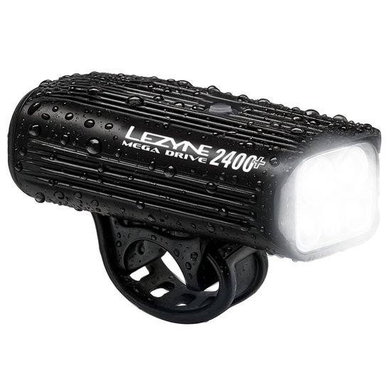 Lezyne Mega Drive 2400+ - Fietslamp voorlicht - Fietsverlichting USB Oplaadbaar - Waterdichte Koplamp Fiets - Veiligheidslampje Voorlamp - 2400 Lumen - Zwart