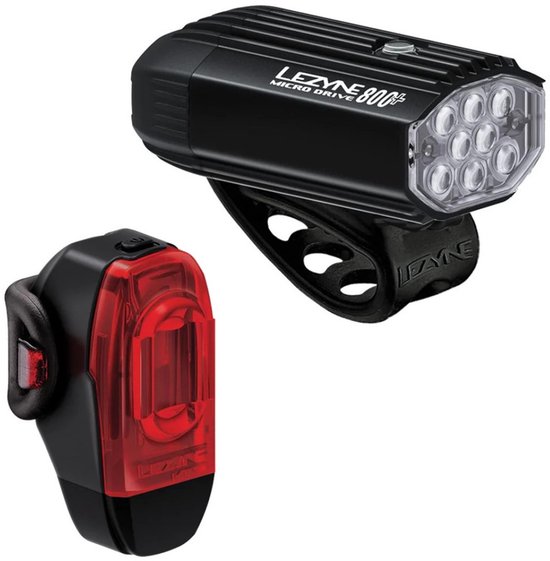Lezyne Micro Drive 800+ / Ktv Drive+ Lichtset Zilver 800 / 40 Lumens van Merkloos