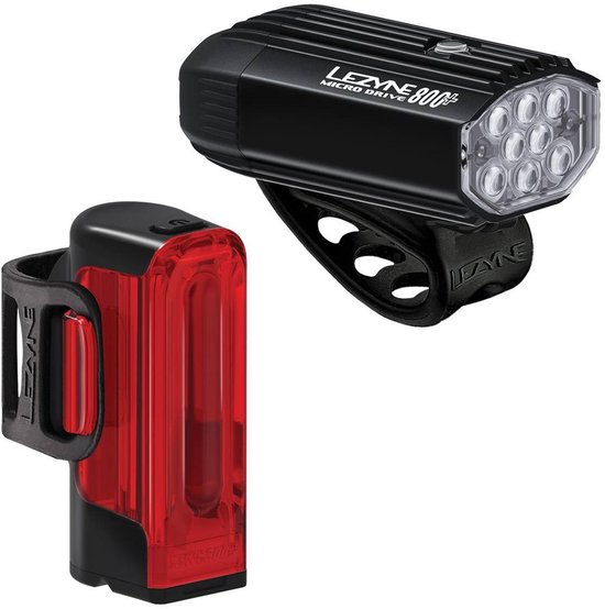 Lezyne Micro Drive 800 Plus / Strip Drive 300 Plus set - zwart