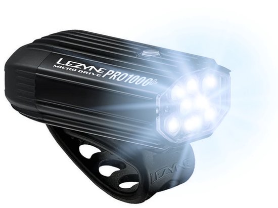 Lezyne Micro Drive Pro 1000+ Koplamp - Fietsverlichting - Fietslamp voor - USB oplaadbaar - 7 uitvoermodi - Zilver/Zwart - 1000 Lumen