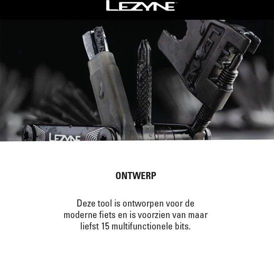 Lezyne Multi Tool Super V-23 - 14-delige Multitool - HEX, TORX, PHILLIPS H, Kettingbreker, Naald-/plughouder & Rotor afsteller - Zwart van Merkloos