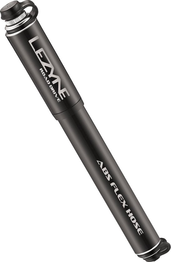 Lezyne Road Drive - Handpomp - Fietspomp - ABS Road Flex Hose - Tot 11 bar - Presta ventiel - Inclusief CNC aluminium frame mount - Aluminium - Maat M - Zwart van Lezyne