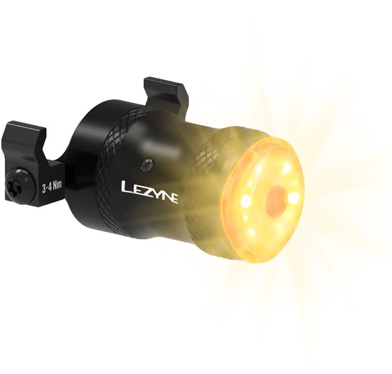 Lezyne Saddle AI Achterlicht - Fietsverlichting Achterlamp - AI Waarschuwing Remlichtfunctie - USB-C Oplaadbare Fietslamp - Veiligheidslampje - Fietsverlichting - 5 standen - Zwart
