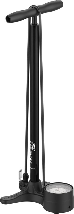 Lezyne Sport Floor Drive 3.5 DV Luchtpomp - Hoge druk fietspomp - Fietspomp met analoge drukmeter - Presta en Schrader ventielen - Aluminium - Zwart