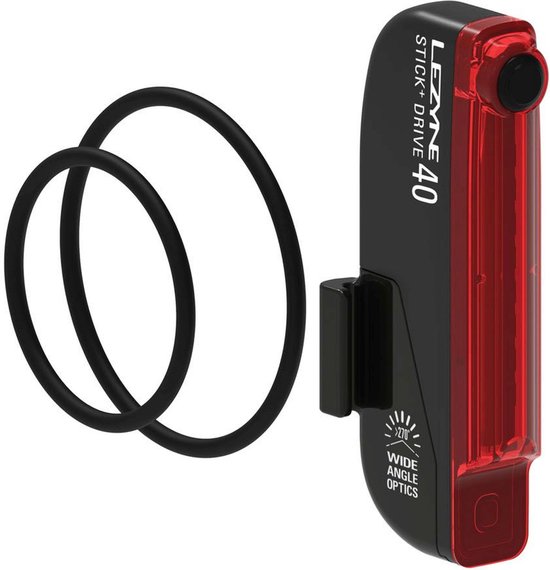 Lezyne Stick Drive Achterlicht - Fietsverlichting Achter - Achterlamp Fiets - Oplaadbare USB-Fietslamp - Veiligheidslampje - 7 standen - Zwart
