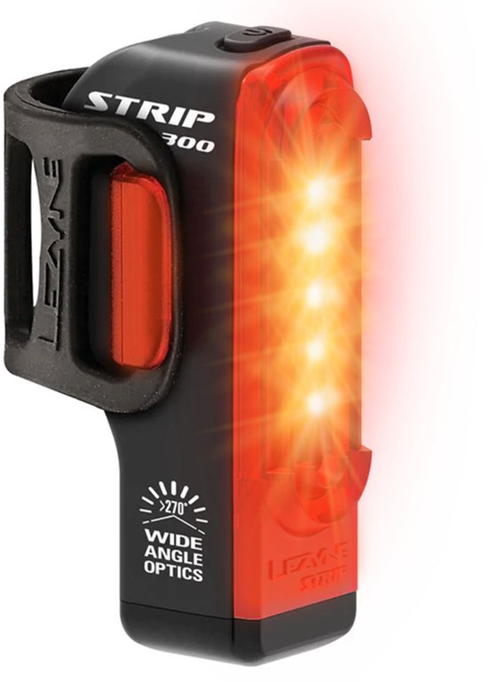 Lezyne Strip Drive Pro 300+ Rear - Achterlicht Fiets - Fietsverlichting USB-C Oplaadbaar - Fietslamp Achter - Veiligheidslampje - 80 branduren - Zwart van Lezyne