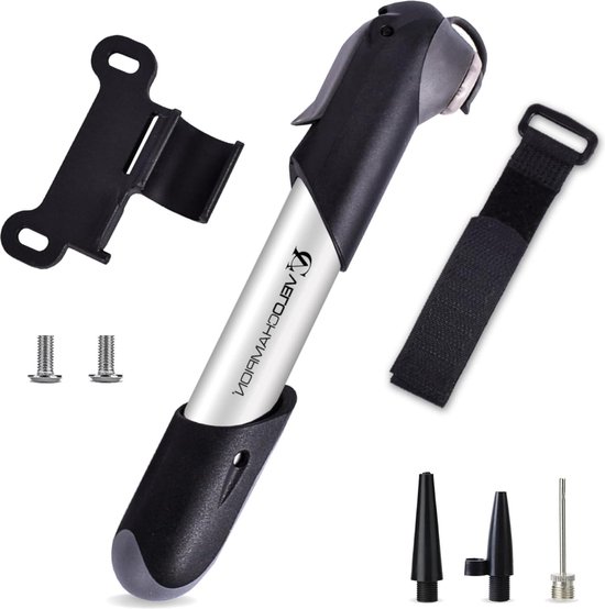 lichtmetalen mini fietspomp - Presta Schrader Dunlop - draagbaar compact duurzaam - VeloChampion