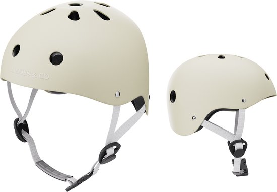 Liefjes & Co - Fietshelm Kind - Kinderhelm - Vanille Beige Maat S (48–56 cm) - Verstelbaar - Ventilerend - Met Kinbescherming van Liefjes & Co