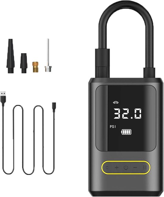 Lightyourbike ® AIR PRO - Elektrische fietspomp - 2.000 mAh - Inclusief opbergtas