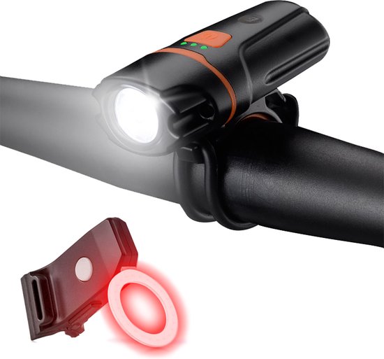 Lightyourbike ® BEAM 300 Verlichtingsset - Fietsverlichting USB Oplaadbaar - Fietslicht Voor en Achter - LED - Waterdicht