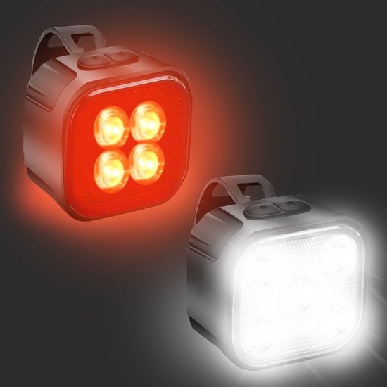 Lightyourbike ® CUBE - Fietsverlichting USB oplaadbaar - Fietslicht voor en achter - LED - Waterdicht