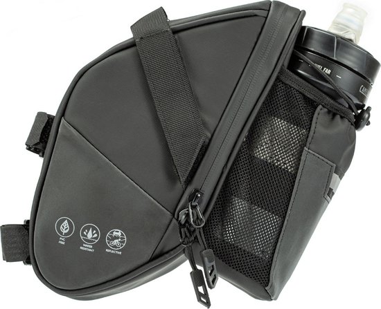 Lightyourbike ® REFLECT L - Zadeltas Racefiets & MTB - Waterdicht - Reflecterend - Zadeltas fiets met Bidonhouder van Lightyourbike