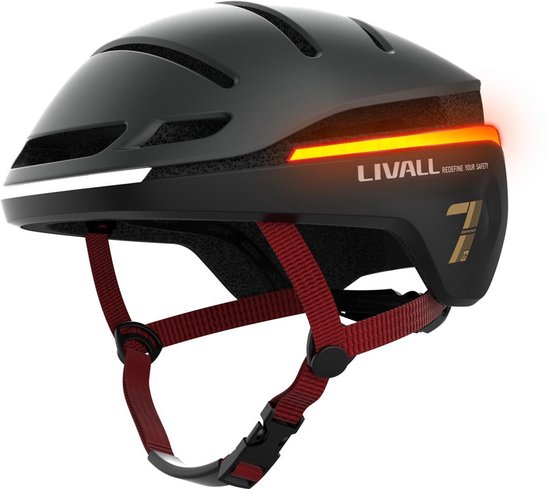 Livall EVO21 Black Large - (Smart) fietshelm - SOS functie - LED richtingaanwijzers - Smart verlichting van Merkloos