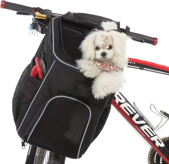 Livano Fietsmand Hond - Hondenmand Fiets - Voorop - Fietstas Hond - Hondenfietsmand - Zwart van Livano