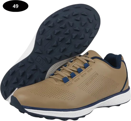 Livano Golfschoenen Heren - Sneakers - Golfkleding - Golfschoenen Antislip - Waterdicht - Golfen - Bruin 49 van Liv