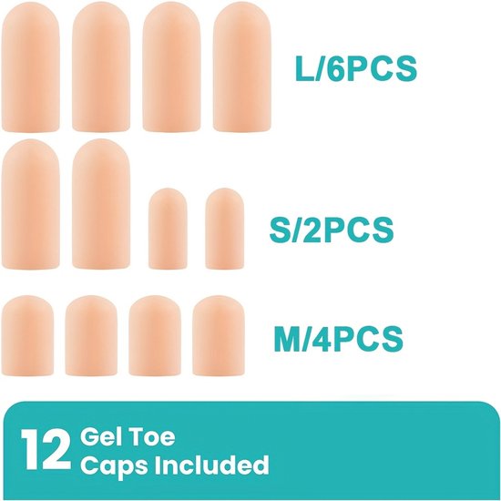 Livé® Teen beschermers – 12 Stuks Hydraterende Siliconen Teenhoezen van Merkloos