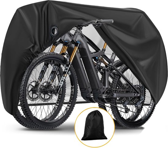 Lixin Waterdichte Fietshoezen - Zwart - Fietshoezen voor 2 Fietsen - 220x75x110cm - Waterdicht - Anti Wind Stof Regen - Fietsbeschermhoes - Bescherming Elektrische Fiets - Inclusief opbergzak - Fietsaccessoires van Lixin