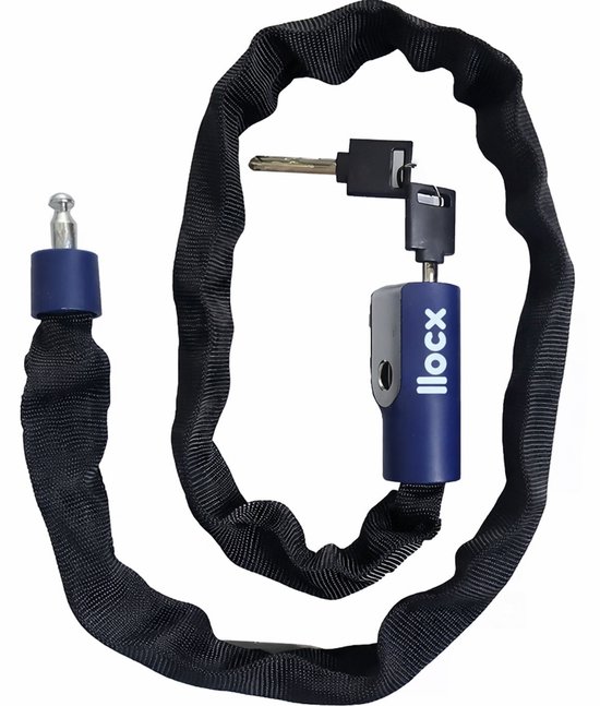 LLOCX® Kettingslot Fiets 1 Meter – Ø6mm Gelegeerd Staal – Fietsslot / Kabelslot – Anti-Diefstal – Inclusief 2 Sleutels – Voor Fiets, E-bike, Scooter & Motor van Merkloos