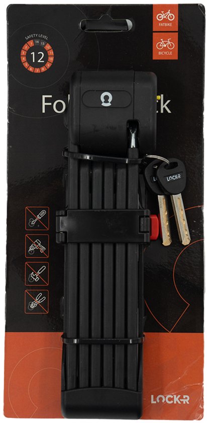 LOCK-R - Vouwslot -ART 2 Beveiligd - Scooterslot - Fietsslot - Hangslot van Merkloos