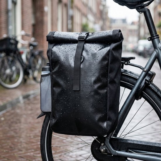 Lomera Fietstas Enkel Waterdicht Zwart - voor Bagagedrager - Achtertas - Bagagedragertas - Pakaftas - Waterafstotend - Fietsaccessoires voor Fietsen en Elektrische Fiets - Achterwieltas - Regenbestendig - met Klittenband - Woon-werkverkeer van Merkloos