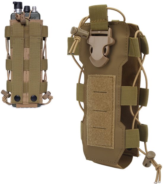 longziming - Waterfles Tas - Bidontas - Flessenhouder - Militaire stijl, slijtvast nylon - Beschermt tegen stoten en vallen, ideaal voor outdoor - Geschikt voor flessen van 0,3 tot 0,85 liter - Verstelbare draagriem - Khaki