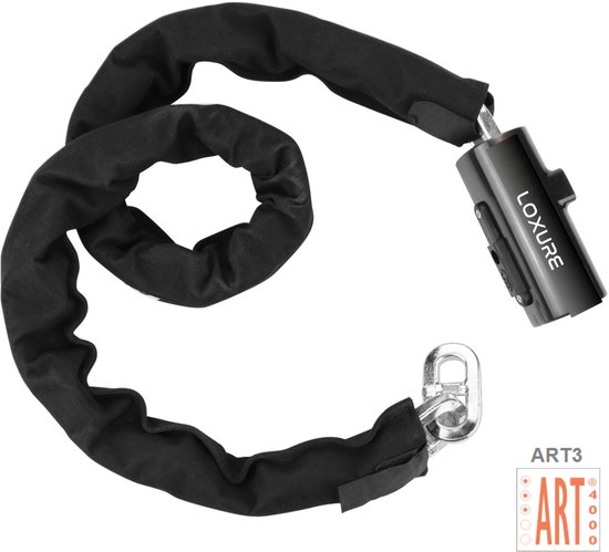 Loxure Fietsslot met Alarm - ART3 certificering - Uniek Alarmsysteem - Anti-Diefstal - 120 cm lengte - 10 mm dikte - Waterdicht - 2 Jaar Garantie van Merkloos