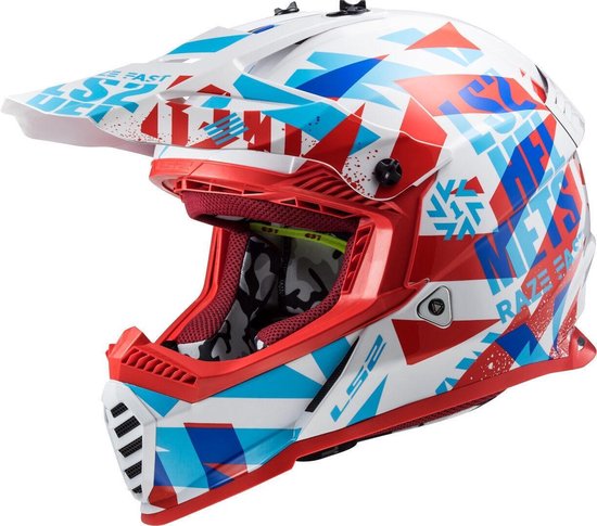 LS2 Helm Fast EVO Mini Funky MX437 glans rood / wit maat S van LS2