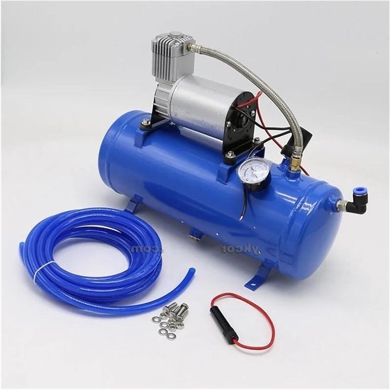 Luchtbandenpomp - Compressor met tank - Banden oppompen - 6L tankcapaciteit - 150 PSI - Zwart
