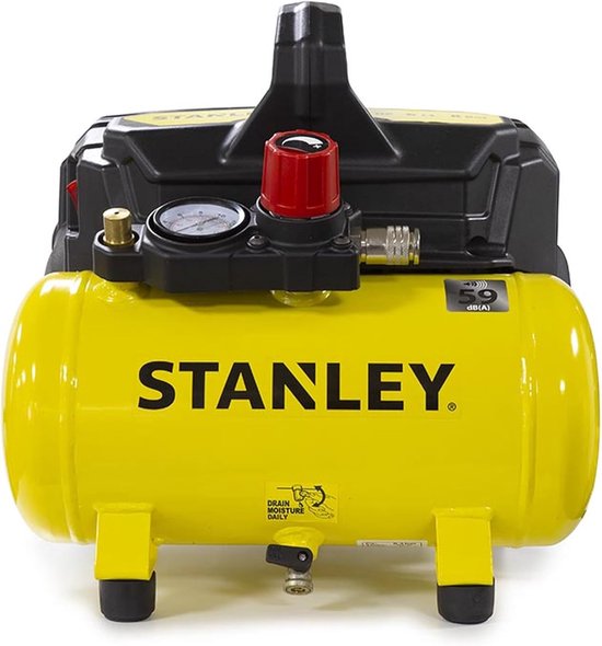 Luchtcompressor - 8 Bar - 6L Tank - 105 L/min - Olievrij - Stille Compressor 59 dB - Draagbaar voor Luchtgereedschap