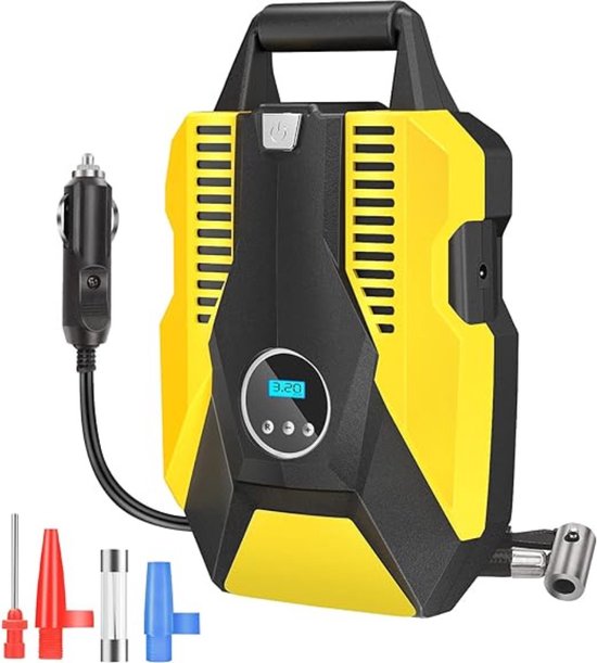 Luchtcompressor – Elektrische Luchtpomp – Bandenpomp – Auto – Draagbare Compressor – Autobanden – 12V pomp – Compressor Fiets