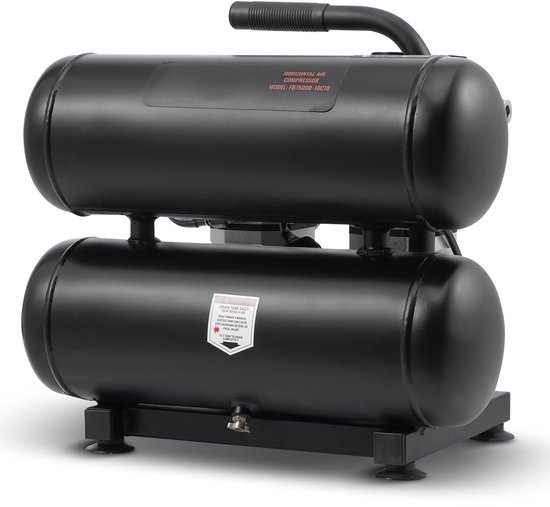 Luchtcompressor - Olievrij Draagbaar - 17,4 L Stalen Tank - Vermogen 1 pk - Luchtstroom 2,0 CFM bij 90 PSI - Max. Druk 120 PSI - Geluidsniveau 80 dB