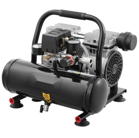 Luchtcompressor - Olievrij Draagbaar Model - Stalen Tank 4 L - Luchtopbrengst 42 L/min - Vermogen 1 pk (0,75 kW) - Max. 8,3 bar - Ultrastil 68 dB
