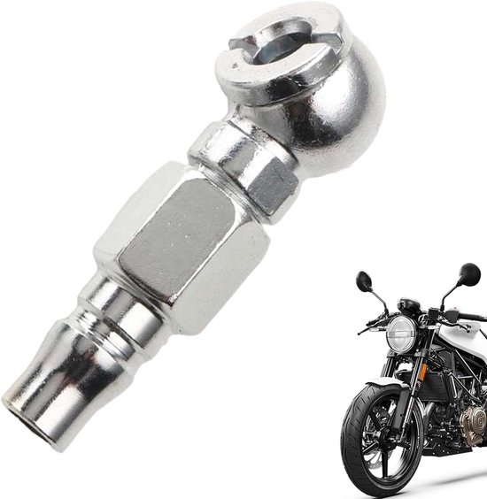 Luchtpomp Adapter - Bandenpomp Mondstuk - Banden Oppompen - Dubbele Kop Ontwerp - 10.7 cm - Zilver