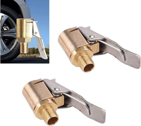 Luchtpomp Adapter - Ventielklem - Banden Oppompen - Messing Constructie - 8mm - Messing