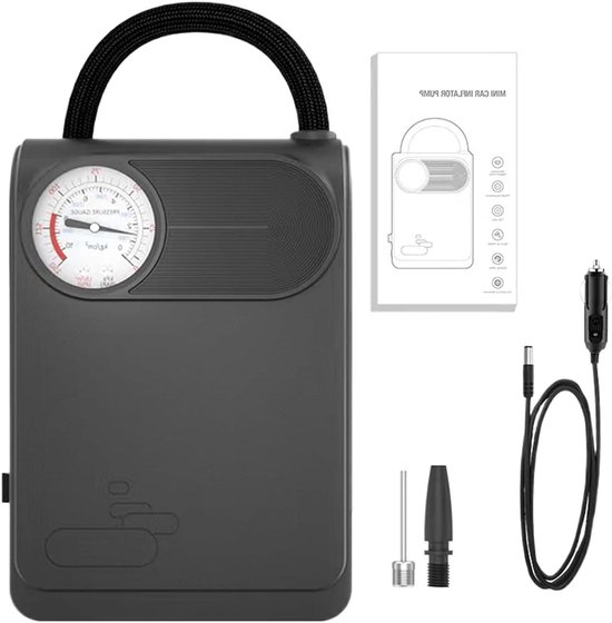 Luchtpomp Auto - Fietspomp Manometer - Banden Oppompen - Digitaal Display - 4 Meter Snoer - Zwart