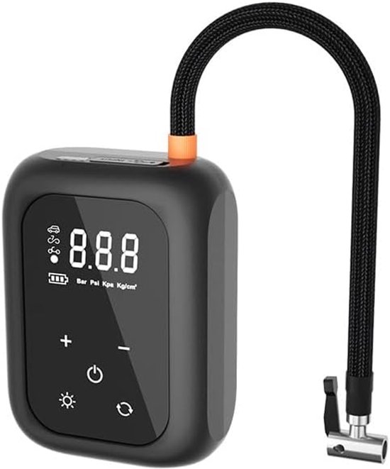 Luchtpomp - Luchtcompressor - Elektrische luchtpomp - Draadloze autoluchtpomp - Bandenpomp - Touchscreen - Verlichtingsfunctie - Draagbaar - Geschikt voor elektrische voertuigen - Auto - Motorfietsen