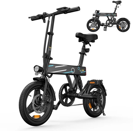 LUMÈ STORE Elektrische Fiets Opvouwbaar – E-bike Volwassenen- Fatbike - Inklapbaar - 36V 7,8Ah - Compact - 14 Inch - 25KM - Zwart van Merkloos