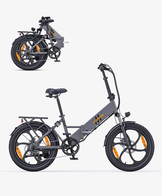 LUMÉ STORE - Elektrische Vouwfiets - E-Bike - Opvouwbare Stadsfiets - Volwaassenen - 250W - 20 Inch - 60KM Actieradius - Grijs van Merkloos