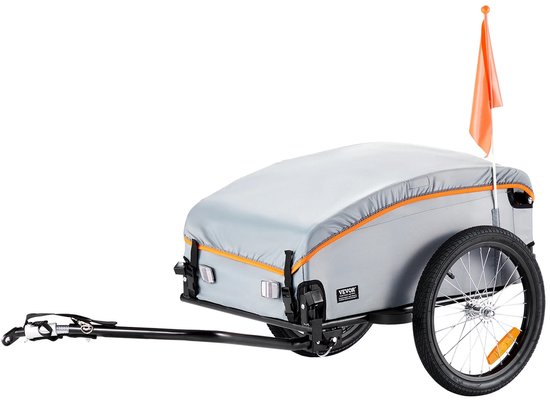 Lunekiss Fietskar – Opvouwbare Cargo Trailer met 100 kg Draagvermogen – Stalen Transportkar met Regenhoes – 22–28 inch van Merkloos