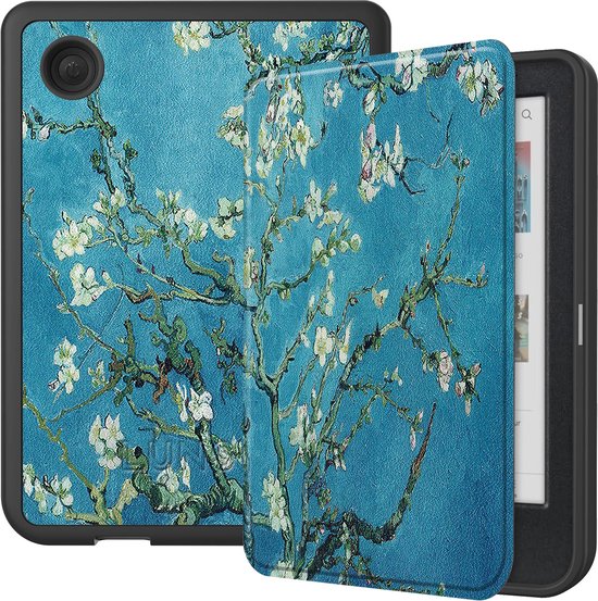 Lunso Geschikt voor Kobo Clara BW / Clara Colour hoes (6 inch) - sleepcover - Van Gogh Amandelbloesem van Lunso