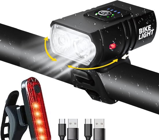 Luxamore® ClearPath LED Fietsverlichting 1000 Lumen – Mountainbike Voor- en Achterlicht Set – USB Oplaadbare Fietslampen – Sterke en Duurzame Fietsverlichting voor Nacht en Offroad