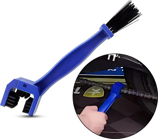 Luxamore® Kettingborstel voor Fiets & Motor – Fietsketting Reiniger & Motor Ketting Schoonmaakborstel – Geschikt voor MTB, Racefiets, Scooter & Brommer – Diepe Reiniging – Blauw van Merkloos