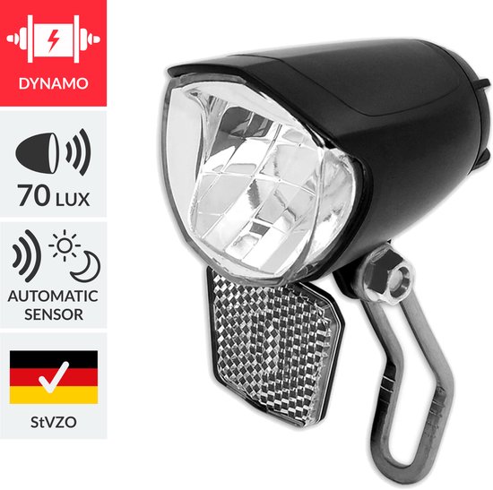 Lynx Dynamo Max Sensor Koplamp 70 Lux Oem Zwart