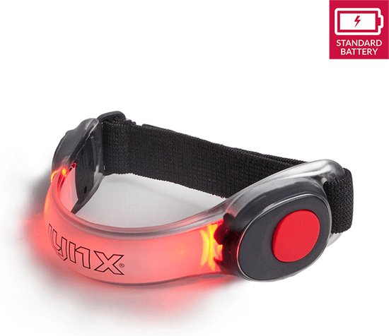 Lynx® - Hardloop verlichting - Hardloop lampjes inclusief batterijen - LED verlichting om je arm - Running light - safety sport armband - Lampje Hardlopen - Reflecterende armband - Water resistant - Kleur: Rood